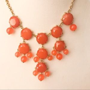Burnt orange fashion necklace with earrings